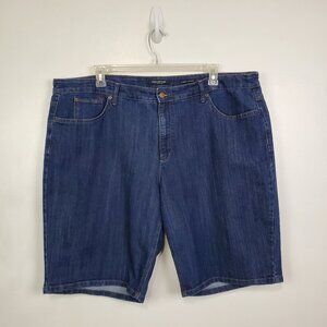 Jones New York Signature Dark Wash Gramercy Curvy Denim Jean Shorts Size 24W